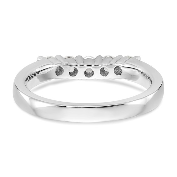 14K White Gold 5-Stone Shared Prong (Holds 5-2.9mm Round) Diamond Band Mounting