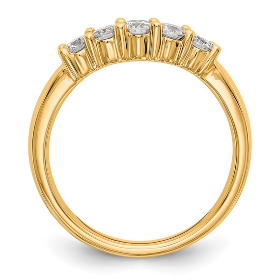 14K Yellow Gold 5-Stone Shared Prong (Holds 5-2.9mm Round) Diamond Band Mounting