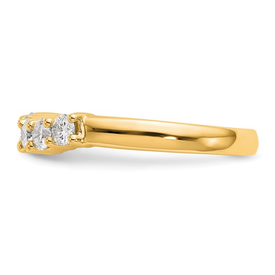 14K Yellow Gold 5-Stone Shared Prong (Holds 5-2.9mm Round) Diamond Band Mounting