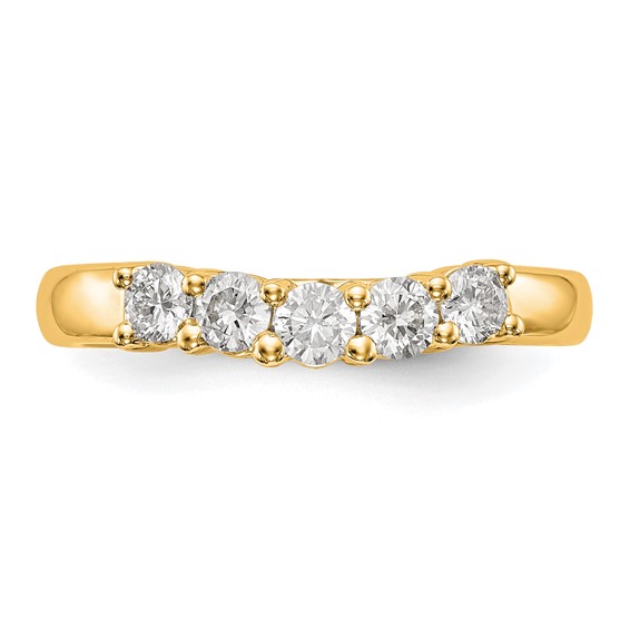 14K Yellow Gold 5-Stone Shared Prong (Holds 5-2.9mm Round) Diamond Band Mounting