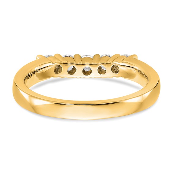 14K Yellow Gold 5-Stone Shared Prong (Holds 5-2.9mm Round) Diamond Band Mounting