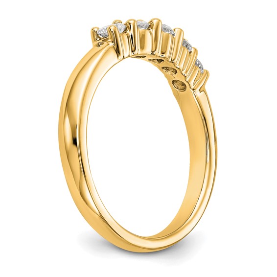 14K Yellow Gold 5-Stone Shared Prong (Holds 5-2.9mm Round) Diamond Band Mounting