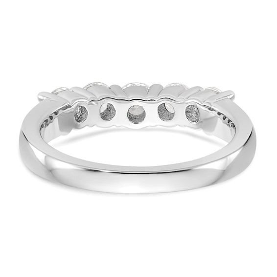 "14K White Gold 5-Stone Shared Prong (Holds 1-3.7, 2-3.6, 2-3.5mm Round) Diamond Band Mounting"