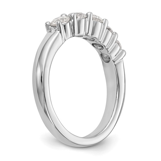 "14K White Gold 5-Stone Shared Prong (Holds 1-3.7, 2-3.6, 2-3.5mm Round) Diamond Band Mounting"
