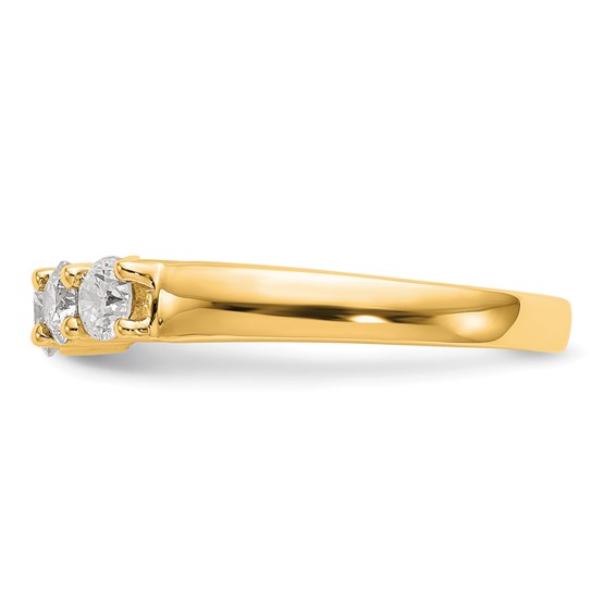 "14K Yellow Gold 5-Stone Shared Prong (Holds 1-3.7, 2-3.6, 2-3.5mm Round) Diamond Band Mounting"