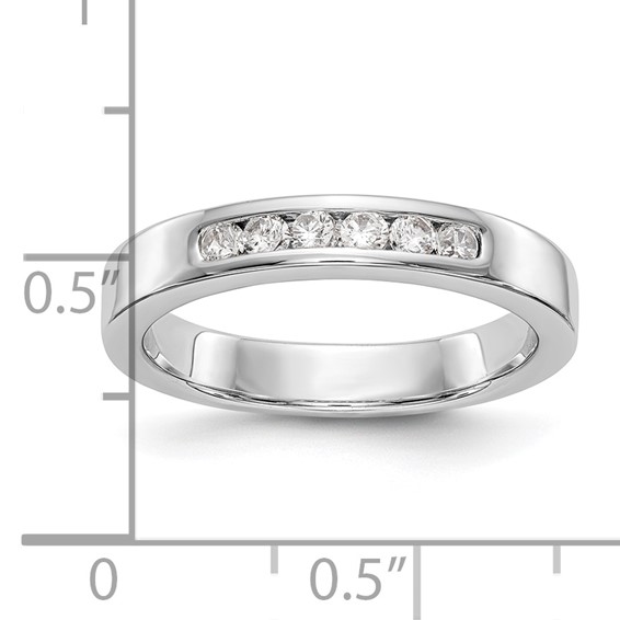 14k White Gold 6-Stone (Holds 6-2.1mm Round) Channel Band Mounting (Closed)