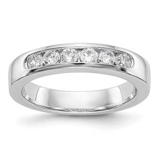 14k White Gold 6-Stone (Holds 6-2.7mm Round) Channel Band Mounting (Closed)