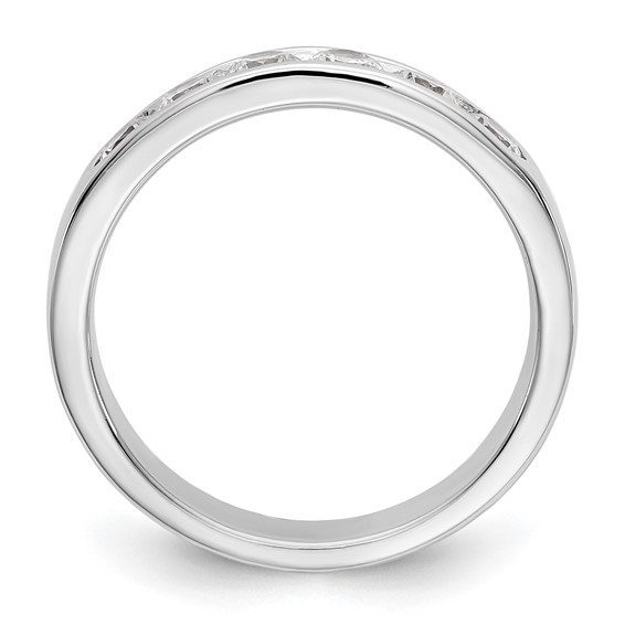14k White Gold 6-Stone (Holds 6-3.1mm Round) Channel Band Mounting (Closed)