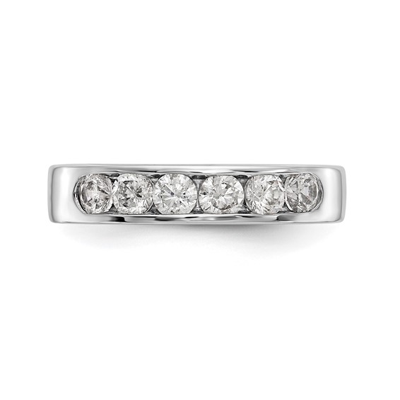 14k White Gold 6-Stone (Holds 6-3.1mm Round) Channel Band Mounting (Closed)