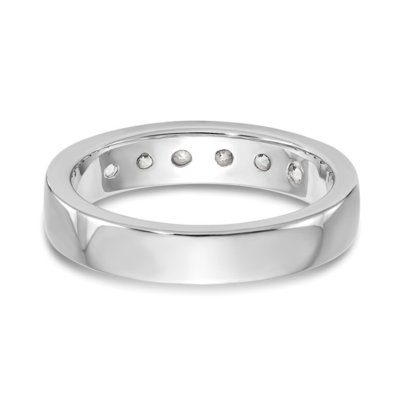 14k White Gold 6-Stone (Holds 6-3.1mm Round) Channel Band Mounting (Closed)