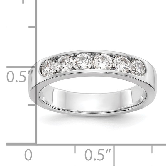 14k White Gold 6-Stone (Holds 6-3.1mm Round) Channel Band Mounting (Closed)