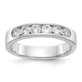 14k White Gold 6-Stone (Holds 6-3.1mm Round) Channel Band Mounting (Closed)