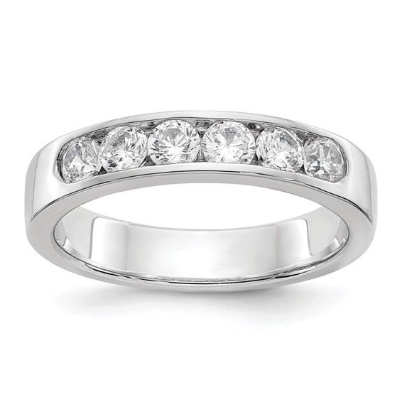 14k White Gold 6-Stone (Holds 6-3.1mm Round) Channel Band Mounting (Closed)