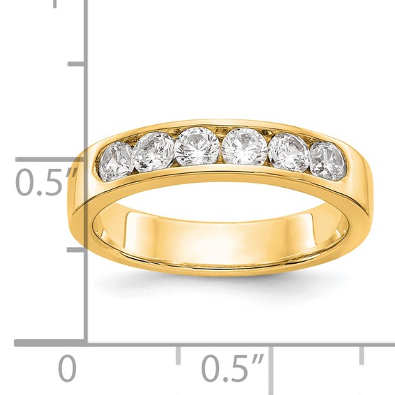 14k Yellow Gold 6-Stone (Holds 6-3.1mm Round) Channel Band Mounting (Closed)