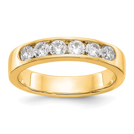 14k Yellow Gold 6-Stone (Holds 6-3.1mm Round) Channel Band Mounting (Closed)