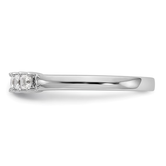 14K White Gold 7-Stone Shared Prong (Holds 7-2.3mm Princess) Diamond Band Mounting