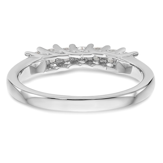 14K White Gold 7-Stone Shared Prong (Holds 7-2.3mm Princess) Diamond Band Mounting
