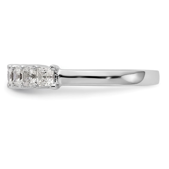 14K White Gold 7-Stone Shared Prong (Holds 7-2.8mm Princess) Diamond Band Mounting