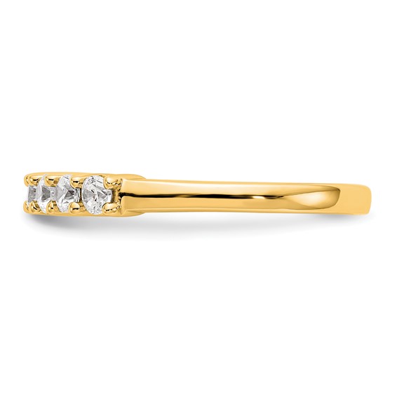 14K Yellow Gold 7-Stone Shared Prong (Holds 7-2.6mm Round) Diamond Band Mounting