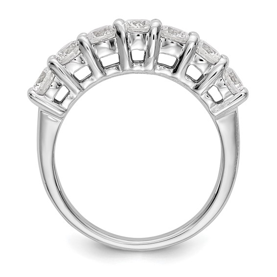 14K White Gold 7-Stone Shared Prong (Holds 7-3.0mm Round) Diamond Band Mounting