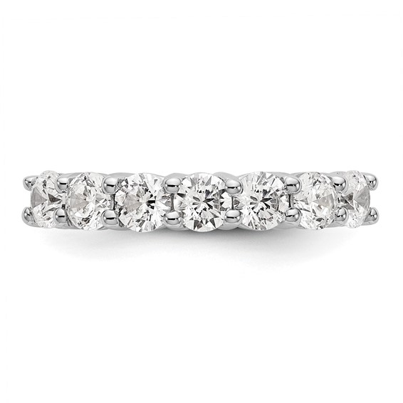14K White Gold 7-Stone Shared Prong (Holds 7-3.0mm Round) Diamond Band Mounting