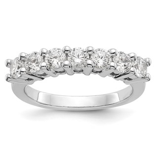 14K White Gold 7-Stone Shared Prong (Holds 7-3.0mm Round) Diamond Band Mounting