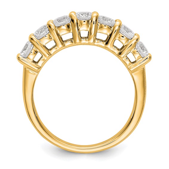 14K Yellow Gold 7-Stone Shared Prong (Holds 7-3.0mm Round) Diamond Band Mounting