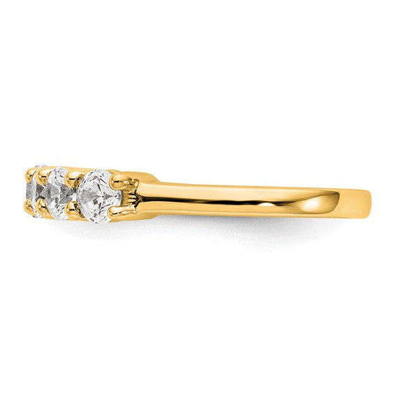 14K Yellow Gold 7-Stone Shared Prong (Holds 7-3.0mm Round) Diamond Band Mounting