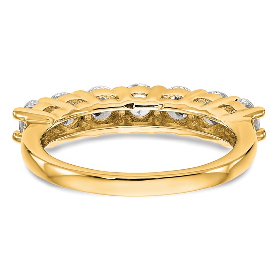 14K Yellow Gold 7-Stone Shared Prong (Holds 7-3.0mm Round) Diamond Band Mounting