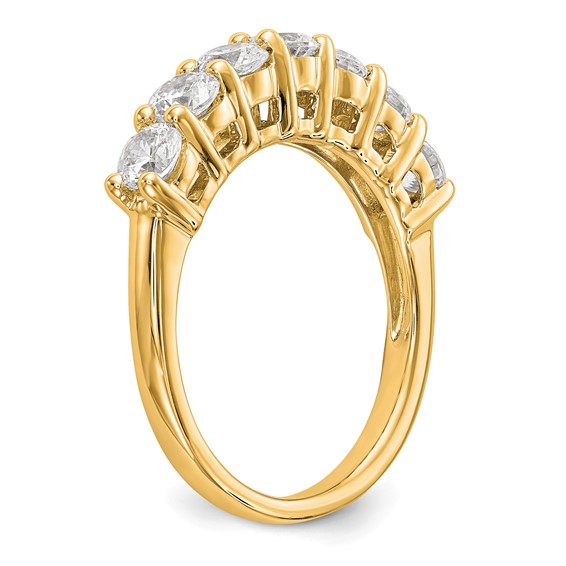 14K Yellow Gold 7-Stone Shared Prong (Holds 7-3.0mm Round) Diamond Band Mounting