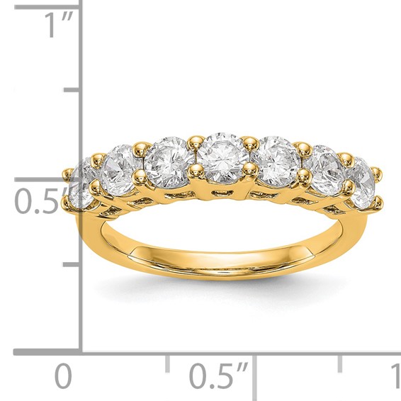 14K Yellow Gold 7-Stone Shared Prong (Holds 7-3.0mm Round) Diamond Band Mounting