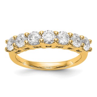 14K Yellow Gold 7-Stone Shared Prong (Holds 7-3.0mm Round) Diamond Band Mounting