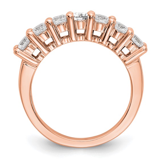 14K Rose Gold 7-Stone Shared Prong (Holds 7-3.3mm Round) Diamond Band Mounting
