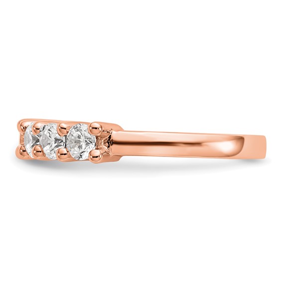 14K Rose Gold 7-Stone Shared Prong (Holds 7-3.3mm Round) Diamond Band Mounting