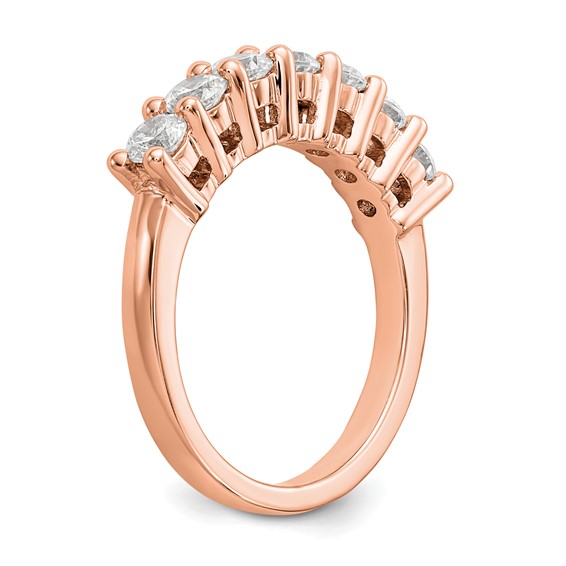 14K Rose Gold 7-Stone Shared Prong (Holds 7-3.3mm Round) Diamond Band Mounting