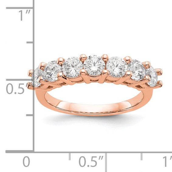 14K Rose Gold 7-Stone Shared Prong (Holds 7-3.3mm Round) Diamond Band Mounting