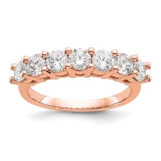 14K Rose Gold 7-Stone Shared Prong (Holds 7-3.3mm Round) Diamond Band Mounting
