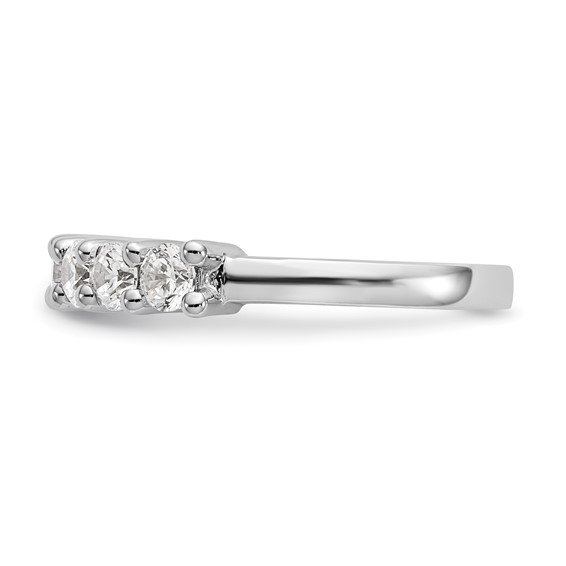 14K White Gold 7-Stone Shared Prong (Holds 7-3.3mm Round) Diamond Band Mounting