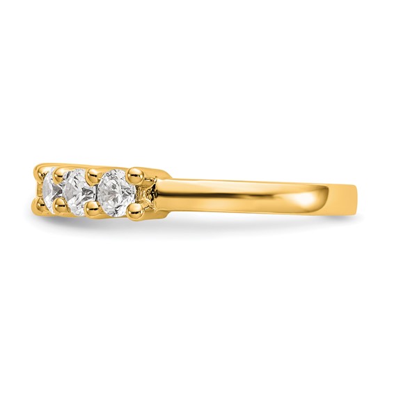 14K Yellow Gold 7-Stone Shared Prong (Holds 7-3.3mm Round) Diamond Band Mounting
