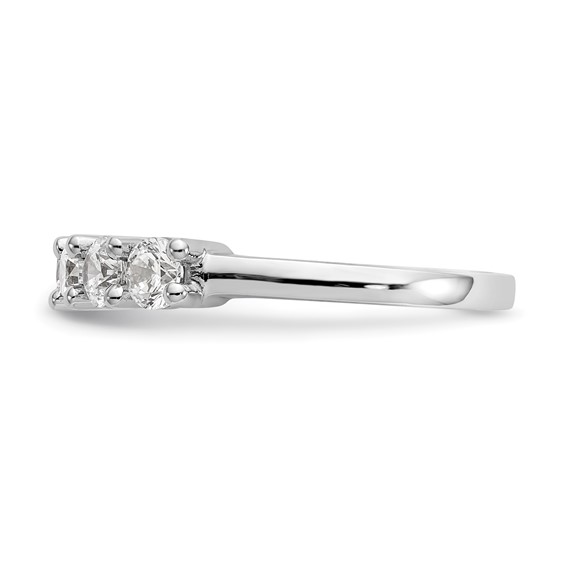 14K White Gold 7-Stone Shared Prong (Holds 7-3.7mm Round) Diamond Band Mounting