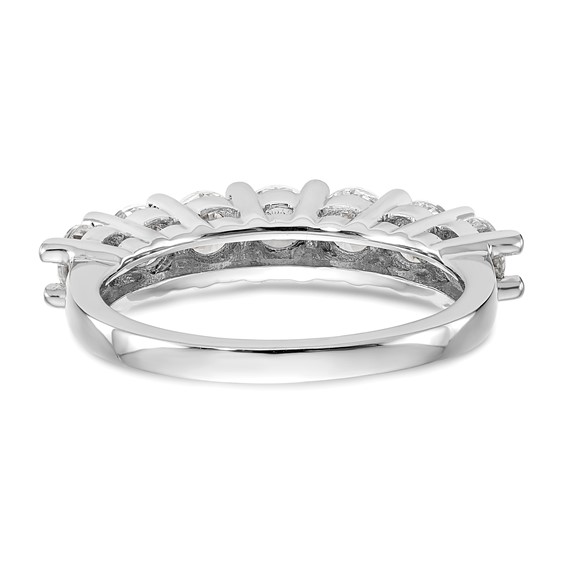 14K White Gold 7-Stone Shared Prong (Holds 7-3.7mm Round) Diamond Band Mounting
