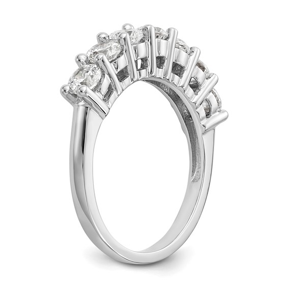 14K White Gold 7-Stone Shared Prong (Holds 7-3.7mm Round) Diamond Band Mounting