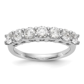 14K White Gold 7-Stone Shared Prong (Holds 7-3.7mm Round) Diamond Band Mounting