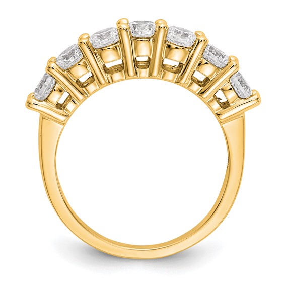 14K Yellow Gold 7-Stone Shared Prong (Holds 7-3.7mm Round) Diamond Band Mounting