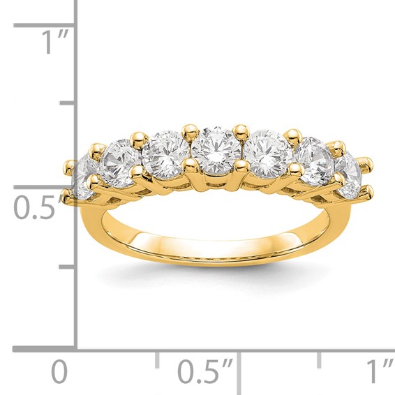 14K Yellow Gold 7-Stone Shared Prong (Holds 7-3.7mm Round) Diamond Band Mounting