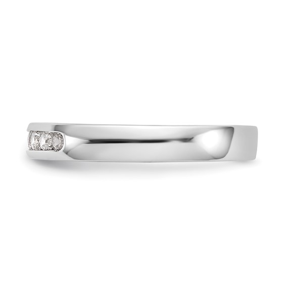 14k White Gold 7-Stone (Holds 7-2.0mm Round) Channel Band Mounting (Closed)