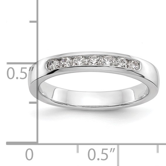 14k White Gold 7-Stone (Holds 7-2.0mm Round) Channel Band Mounting (Closed)