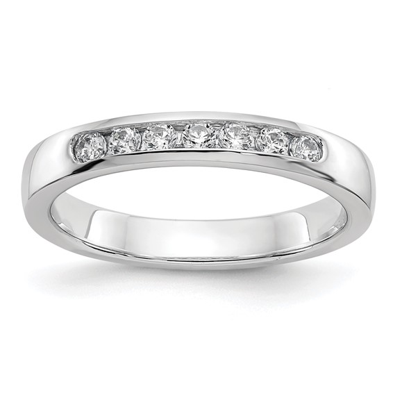 14k White Gold 7-Stone (Holds 7-2.0mm Round) Channel Band Mounting (Closed)