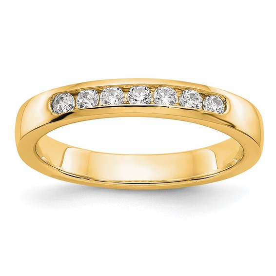 14k Yellow Gold 7-Stone (Holds 7-2.0mm Round) Channel Band Mounting (Closed)