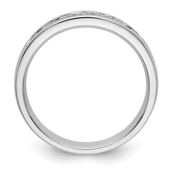 14k White Gold 7-Stone (Holds 7-2.4mm Round) Channel Band Mounting (Closed)